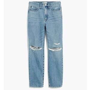 $135 Madewell The Perfect Vintage Straight Leg Distressed Ripped 90's NC334